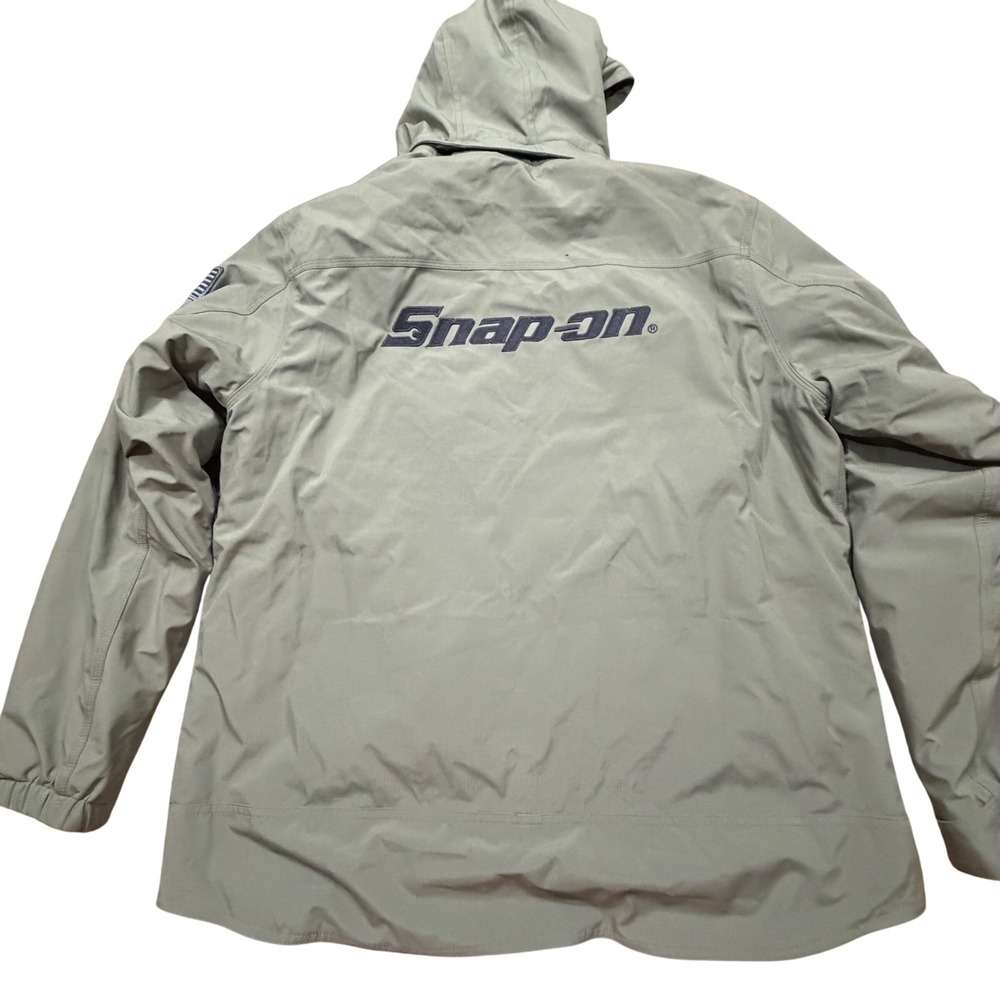 Snap-on Tools Mens XL Olive Green Ripstop Quilted Hooded Work Jacket Full Zip